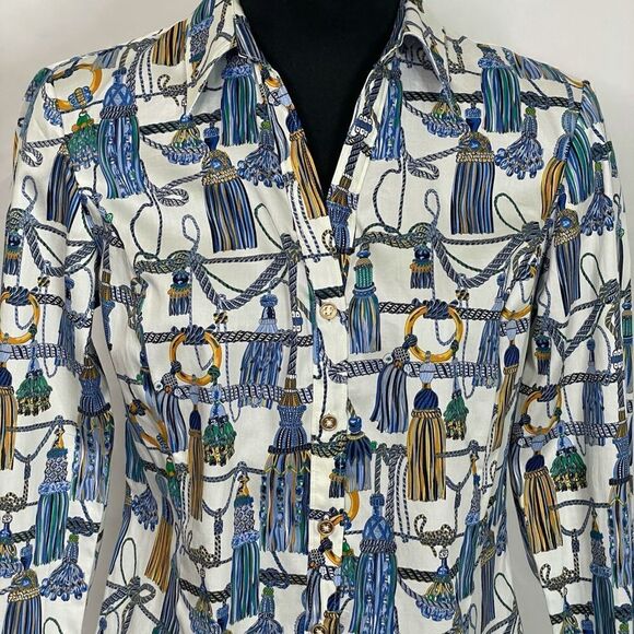 Tommy Hilfiger NWT Tassle Print Blouse - Women’s SP - Picture 4 of 6